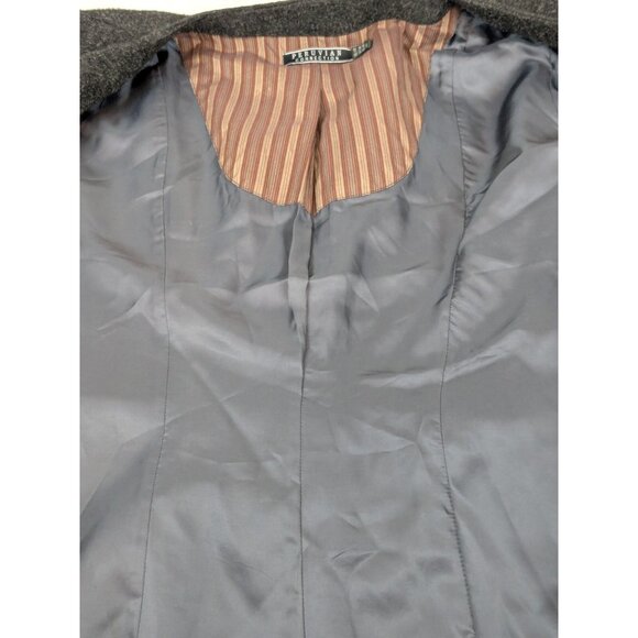 Peruvian Connection Charcoal Gray 74% Alpaca 26% Wool Collarless Pea Coat Sz 10 - Picture 9 of 13